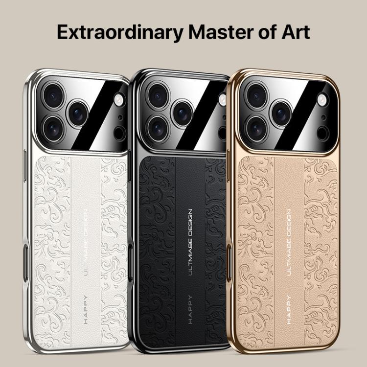 Capa para Telemóvel em PC de Pele Lisa com Padrão Dragão das Nuvens, Para iPhone 14 Pro Max