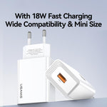 Carregador Rápido de Porta Única USB-A USAMS CC324 T69 QC18W, CC324