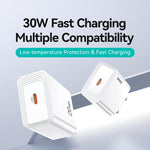 USAMS CC329 T69 PD Carregador Rápido de Porta Única 30W USB-C / Tipo-C, CC329