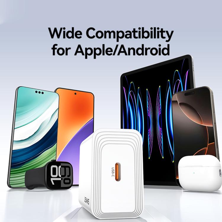 USAMS CC329 T69 PD Carregador Rápido de Porta Única 30W USB-C / Tipo-C, CC329
