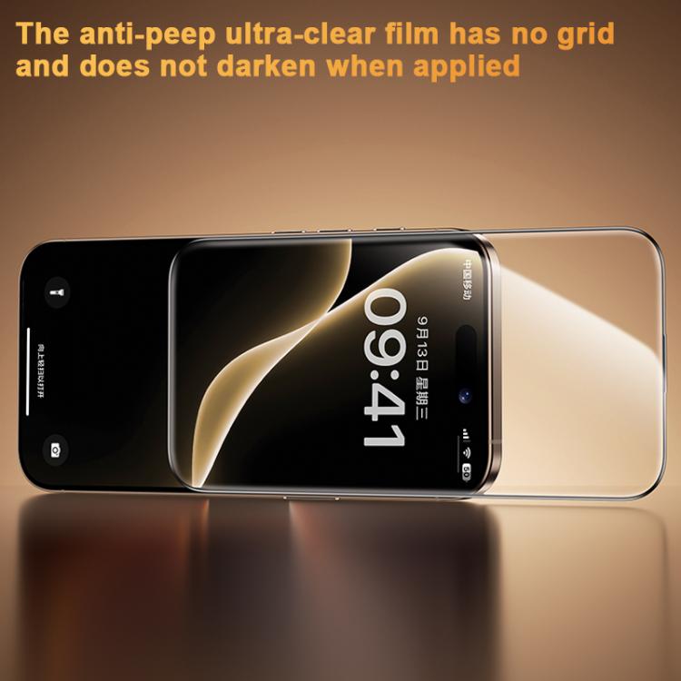 Benks King Kong Corning Filme Temperado de Privacidade com Cola Total Curvatura a Quente Versão de Instalação Rápida, Para iPhone 17 Pro Max, Para iPhone 17 Pro