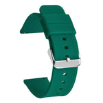 Stainless Steel Silver Pin Buckle Solid Color Silicone Waterproof Watch Band, 10mm, 12mm, 14mm, 15mm