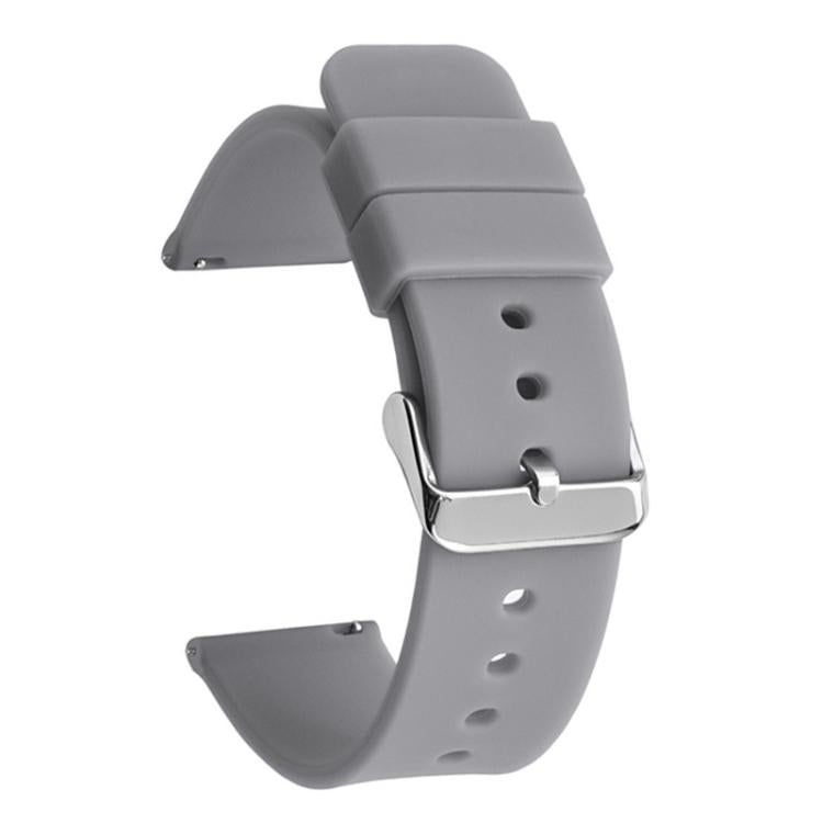 Stainless Steel Silver Pin Buckle Solid Color Silicone Waterproof Watch Band, 10mm, 12mm, 14mm, 15mm