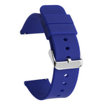 Stainless Steel Silver Pin Buckle Solid Color Silicone Waterproof Watch Band, 16mm, 18mm, 19mm