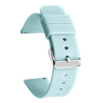Stainless Steel Silver Pin Buckle Solid Color Silicone Waterproof Watch Band, 16mm, 18mm, 19mm