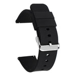 Stainless Steel Silver Pin Buckle Solid Color Silicone Waterproof Watch Band, 16mm, 18mm, 19mm