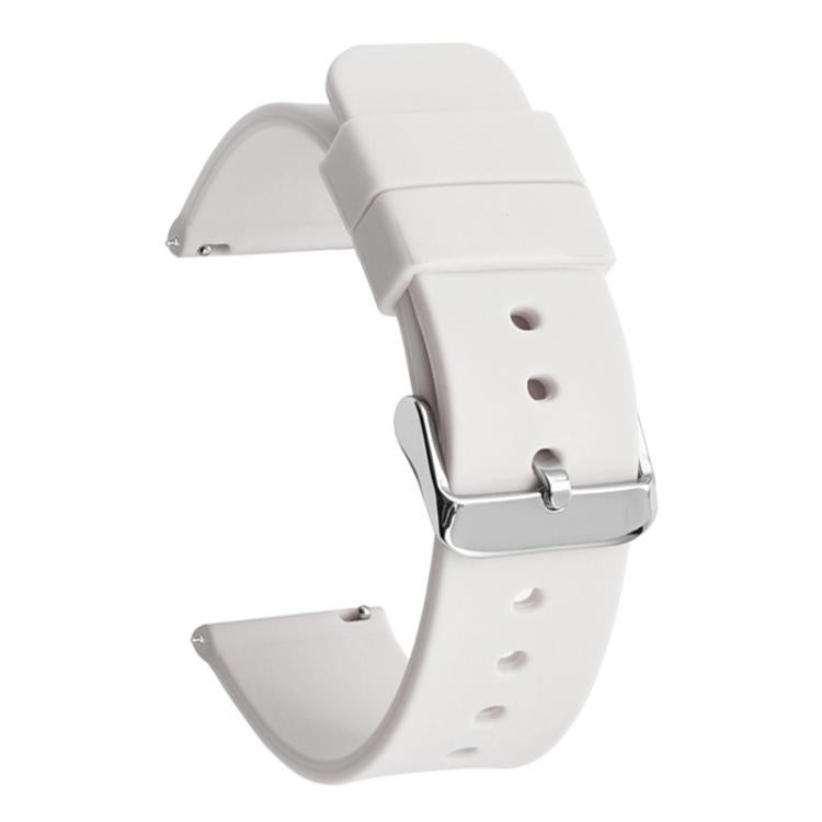 Stainless Steel Silver Pin Buckle Solid Color Silicone Waterproof Watch Band, 24mm