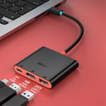 Estação de Ancoragem de Secretária 3 em 1 Tipo-C para HDMI + USB 3.0 + Porta de Carregamento Tipo-C PD, Para Nintendo Switch