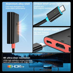 Estação de Ancoragem de Secretária 3 em 1 Tipo-C para HDMI + USB 3.0 + Porta de Carregamento Tipo-C PD, Para Nintendo Switch