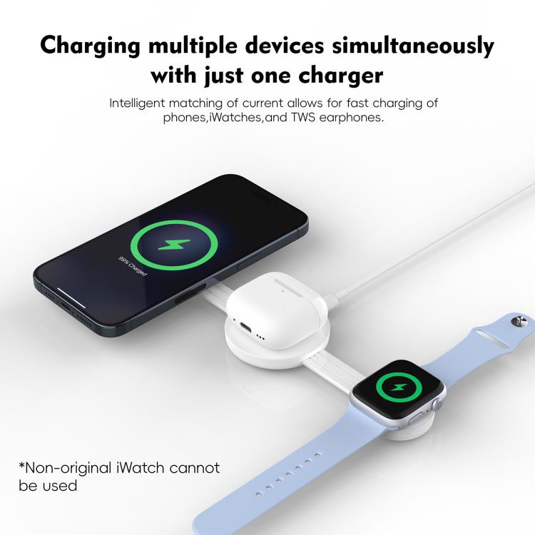 U50 Foldable 15W 3 in 1 Magnetic Wireless Charger