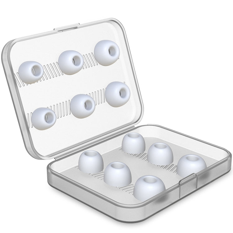 6 Pares de Ponteiras de Silicone Substituíveis para Auscultadores Sem Fios AirPods Pro, com Caixa de Armazenamento, Silicone Branco