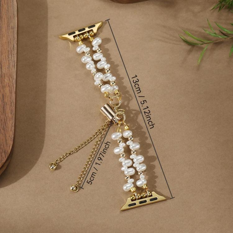 Bracelete de Relógio em Metal com Pérolas Irregulares xDfind, Para Apple Watch 42 / 44 / 45 / 46 / 49mm, Para Apple Watch 38 / 40 / 41 / S11 42mm