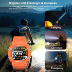 LC31 Relógio inteligente desportivo ao ar livre com ecrã TFT tátil completo de 1,75 polegadas, chamada Bluetooth com lanterna
