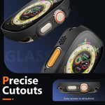 Capa de Relógio xDfind PC com Filme de Vidro Temperado Integrado, Para Apple Watch Ultra 3 / 2 / 1 49mm, Para Apple Watch Series 9 / 8 / 7 45mm, Para Apple Watch Series 9 / 8 / 7 41mm, Para Apple Watch Series 3 / 2 / 1 38mm