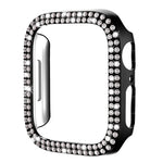Capa de Relógio xDfind PC Oca com Dupla Fileira de Diamantes, Para Apple Watch Series 6 / 5 / 4 / SE 44mm, Para Apple Watch Series 6 / 5 / 4 / SE 40mm, Para Apple Watch Series 11 46mm / 10 46mm, Para Apple Watch Series 11 42mm / 10 42mm