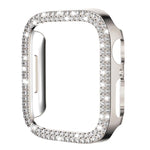 Capa de Relógio xDfind PC Oca com Dupla Fileira de Diamantes, Para Apple Watch Series 6 / 5 / 4 / SE 44mm, Para Apple Watch Series 6 / 5 / 4 / SE 40mm, Para Apple Watch Series 11 46mm / 10 46mm, Para Apple Watch Series 11 42mm / 10 42mm