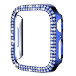 Capa de Relógio xDfind PC Oca com Dupla Fileira de Diamantes, Para Apple Watch Series 6 / 5 / 4 / SE 44mm, Para Apple Watch Series 6 / 5 / 4 / SE 40mm, Para Apple Watch Series 11 46mm / 10 46mm, Para Apple Watch Series 11 42mm / 10 42mm