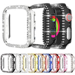 Capa de Relógio xDfind PC Oca com Dupla Fileira de Diamantes, Para Apple Watch Series 6 / 5 / 4 / SE 44mm, Para Apple Watch Series 6 / 5 / 4 / SE 40mm, Para Apple Watch Series 11 46mm / 10 46mm, Para Apple Watch Series 11 42mm / 10 42mm