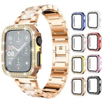 xDfind Double Row Diamond Tempered Glass Film Integrated PC Watch Cover, For Apple Watch Series 6 / 5 / 4 / SE 44mm, For Apple Watch Series 6 / 5 / 4 / SE 40mm, For Apple Watch Series 11 46mm / 10 46mm, For Apple Watch Series 11 42mm / 10 42mm         ...