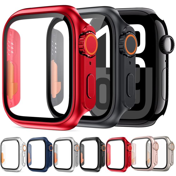 Capa de Relógio xDfind PC com Filme de Vidro Temperado Integrado para Ultra 49mm, Para Apple Watch Series 6 / 5 / 4 / SE 44mm, Para Apple Watch Series 6 / 5 / 4 / SE 40mm, Para Apple Watch Series 9 / 8 / 7 45mm, Para Apple Watch Series 9 / 8 / 7 41mm
