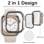Capa de Relógio xDfind PC com Filme de Vidro Temperado Integrado para Ultra 49mm, Para Apple Watch Series 6 / 5 / 4 / SE 44mm, Para Apple Watch Series 6 / 5 / 4 / SE 40mm, Para Apple Watch Series 9 / 8 / 7 45mm, Para Apple Watch Series 9 / 8 / 7 41mm