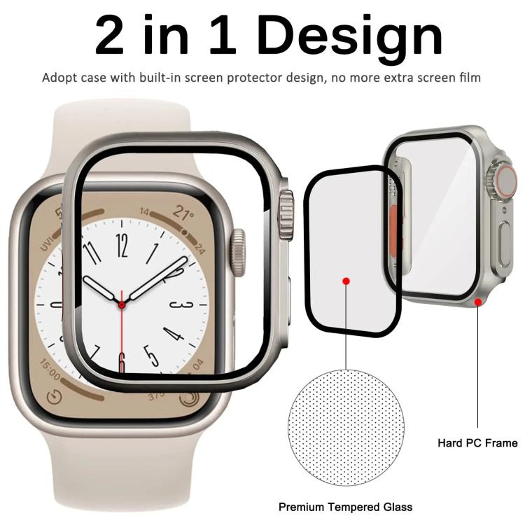 Capa de Relógio xDfind PC com Filme de Vidro Temperado Integrado para Ultra 49mm, Para Apple Watch Series 6 / 5 / 4 / SE 44mm, Para Apple Watch Series 6 / 5 / 4 / SE 40mm, Para Apple Watch Series 9 / 8 / 7 45mm, Para Apple Watch Series 9 / 8 / 7 41mm
