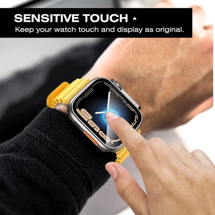 Capa de Relógio xDfind PC com Filme de Vidro Temperado Integrado para Ultra 49mm, Para Apple Watch Series 6 / 5 / 4 / SE 44mm, Para Apple Watch Series 6 / 5 / 4 / SE 40mm, Para Apple Watch Series 9 / 8 / 7 45mm, Para Apple Watch Series 9 / 8 / 7 41mm