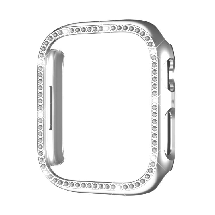 Capa de Relógio xDfind PC Oca com Fileira Única de Diamantes, Para Apple Watch Series 11 46mm / 10 46mm, Para Apple Watch Series 11 42mm / 10 42mm