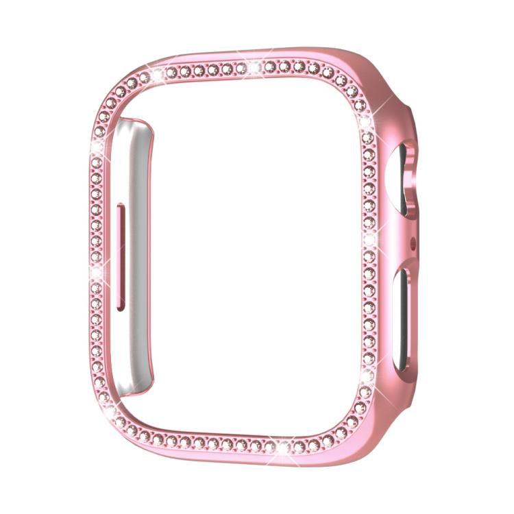 Capa de Relógio xDfind PC Oca com Fileira Única de Diamantes, Para Apple Watch Series 11 46mm / 10 46mm, Para Apple Watch Series 11 42mm / 10 42mm