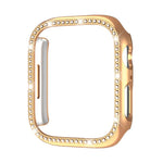 Capa de Relógio xDfind PC Oca com Fileira Única de Diamantes, Para Apple Watch Series 11 46mm / 10 46mm, Para Apple Watch Series 11 42mm / 10 42mm