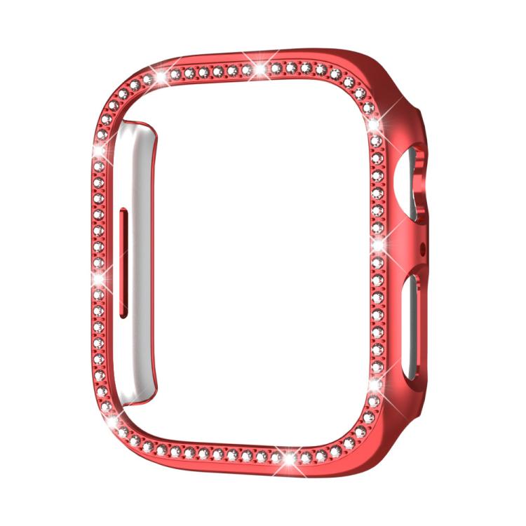 Capa de Relógio xDfind PC Oca com Fileira Única de Diamantes, Para Apple Watch Series 11 46mm / 10 46mm, Para Apple Watch Series 11 42mm / 10 42mm