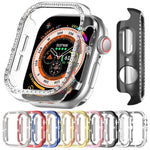 Capa de Relógio xDfind PC Oca com Fileira Única de Diamantes, Para Apple Watch Series 11 46mm / 10 46mm, Para Apple Watch Series 11 42mm / 10 42mm