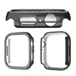 Capa de Relógio xDfind PC Oca com Fileira Única de Diamantes, Para Apple Watch Series 11 46mm / 10 46mm, Para Apple Watch Series 11 42mm / 10 42mm
