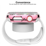 Capa de Relógio xDfind PC Oca com Fileira Única de Diamantes, Para Apple Watch Series 11 46mm / 10 46mm, Para Apple Watch Series 11 42mm / 10 42mm