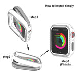 Capa de Relógio xDfind PC Oca com Fileira Única de Diamantes, Para Apple Watch Series 11 46mm / 10 46mm, Para Apple Watch Series 11 42mm / 10 42mm