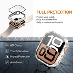 Capa de Relógio xDfind PC Oca com Fileira Única de Diamantes, Para Apple Watch Series 11 46mm / 10 46mm, Para Apple Watch Series 11 42mm / 10 42mm