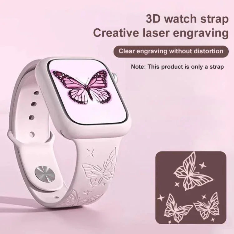Pulseira de Silicone com Gravação a Laser 3D xDfind, Para Apple Watch 42 / 44 / 45 / 46 / 49mm, Para Apple Watch 38 / 40 / 41 / S11 42mm
