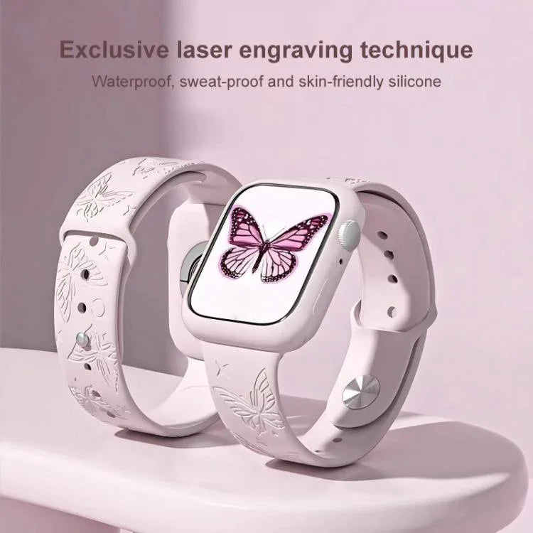 Pulseira de Silicone com Gravação a Laser 3D xDfind, Para Apple Watch 42 / 44 / 45 / 46 / 49mm, Para Apple Watch 38 / 40 / 41 / S11 42mm
