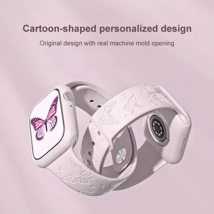 Pulseira de Silicone com Gravação a Laser 3D xDfind, Para Apple Watch 42 / 44 / 45 / 46 / 49mm, Para Apple Watch 38 / 40 / 41 / S11 42mm