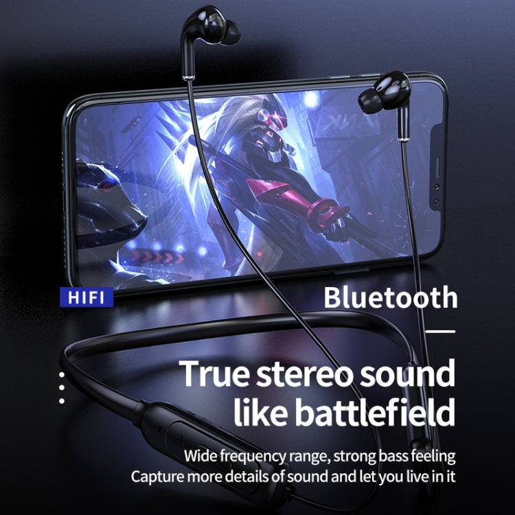 Auricular Bluetooth 5.1 M60 com Som Surround 8D Sem Fios para Pescoço Suporta Cartão TF Modo MP3