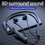 Auricular Bluetooth 5.1 M60 com Som Surround 8D Sem Fios para Pescoço Suporta Cartão TF Modo MP3