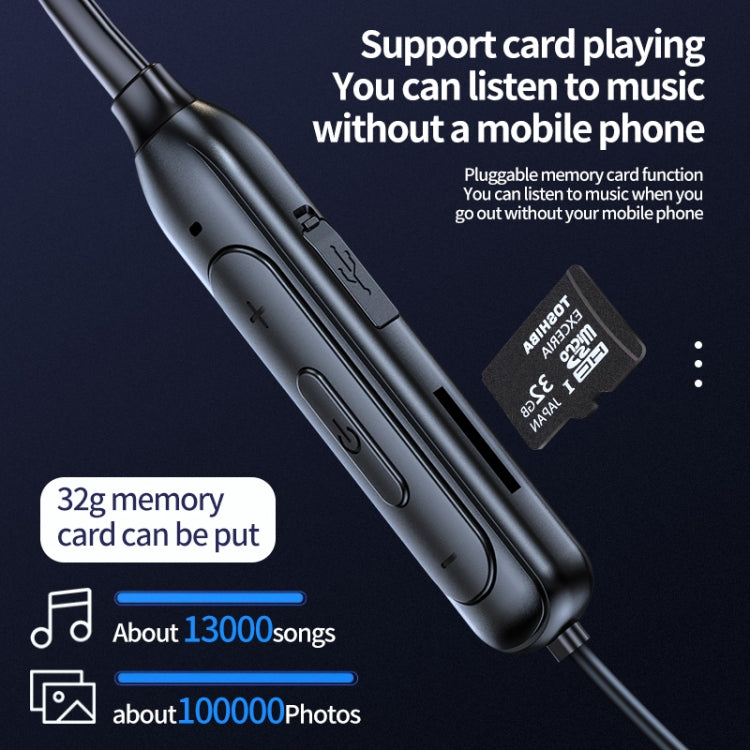 Auricular Bluetooth 5.1 M60 com Som Surround 8D Sem Fios para Pescoço Suporta Cartão TF Modo MP3