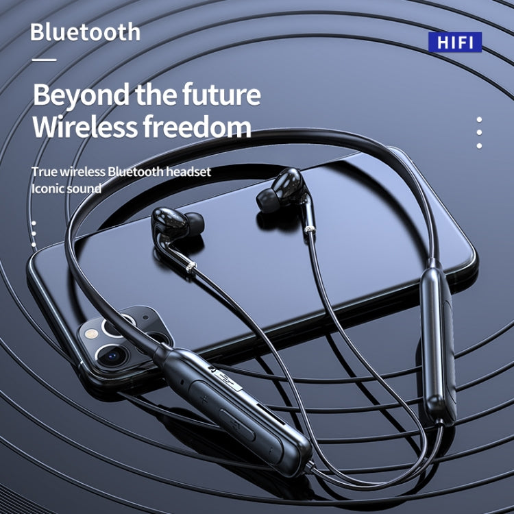 Auricular Bluetooth 5.1 M60 com Som Surround 8D Sem Fios para Pescoço Suporta Cartão TF Modo MP3