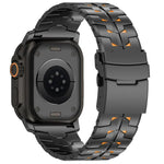 Pulseira de Relógio com Fecho de Segurança Destacável Bicolor de 26mm em Liga de Titânio, Para Apple Watch 46mm / 49mm / 45mm / 44mm