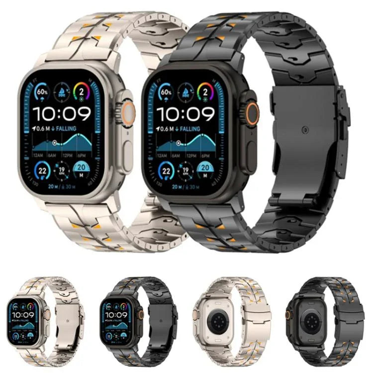 Pulseira de Relógio com Fecho de Segurança Destacável Bicolor de 26mm em Liga de Titânio, Para Apple Watch 46mm / 49mm / 45mm / 44mm