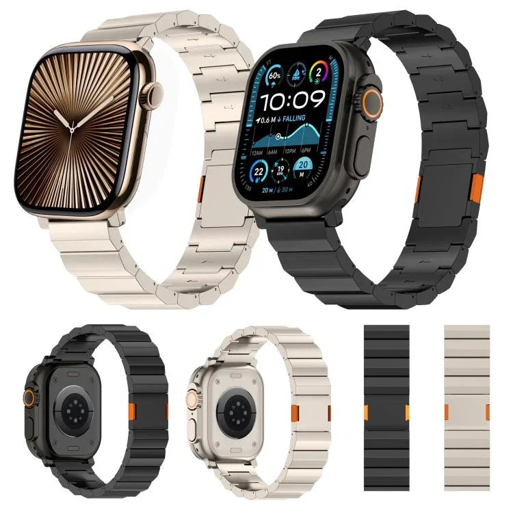 Pulseira de Relógio com Fecho Magnético Grosso de Uma Conta em Liga de Titânio, Para Apple Watch 46mm / 49mm / 45mm / 44mm, Para Apple Watch 42mm / 41mm / 40mm / 38mm