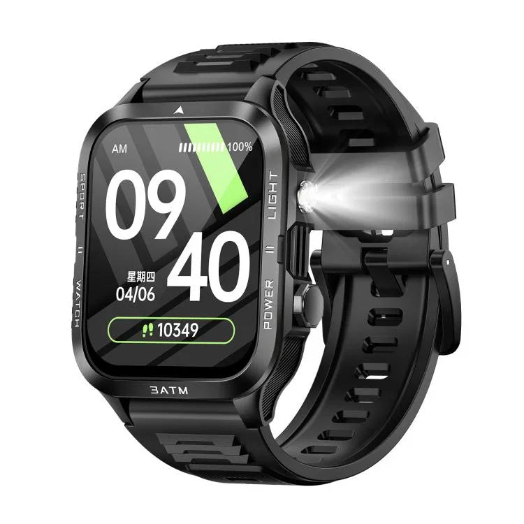 KT89 Relógio inteligente desportivo Bluetooth com ecrã quadrado de 1,96 polegadas
