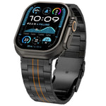 Pulseira de Relógio com Fecho de Segurança de Três Contas em Liga de Titânio, Para Apple Watch 46mm / 49mm / 45mm / 44mm, Para Apple Watch 42mm / 41mm / 40mm / 38mm