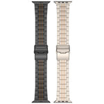 Pulseira de Relógio com Fecho de Segurança de Três Contas em Liga de Titânio, Para Apple Watch 46mm / 49mm / 45mm / 44mm, Para Apple Watch 42mm / 41mm / 40mm / 38mm