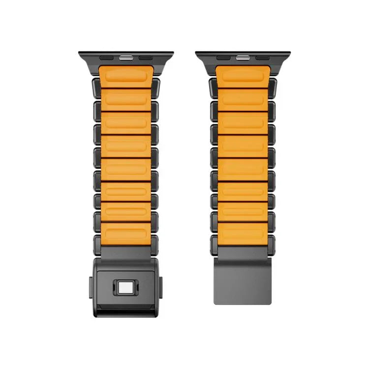 Pulseira de Relógio com Fivela Norman Magnética Integrada de Uma Conta em Aço Inoxidável, Para Apple Watch 46mm / 49mm / 45mm / 44mm